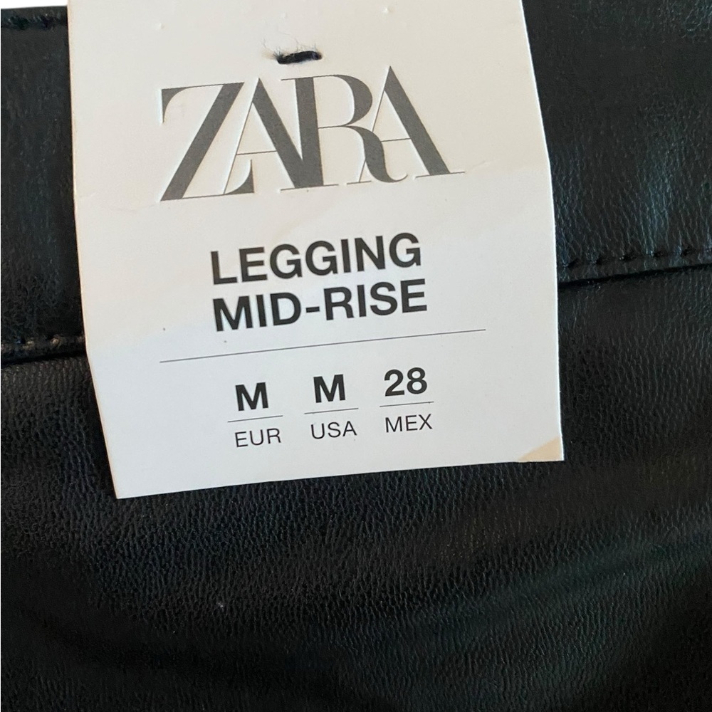 Zara Faux Leather Moto Legging – Mid Rise – Size M - Picture 8 of 9